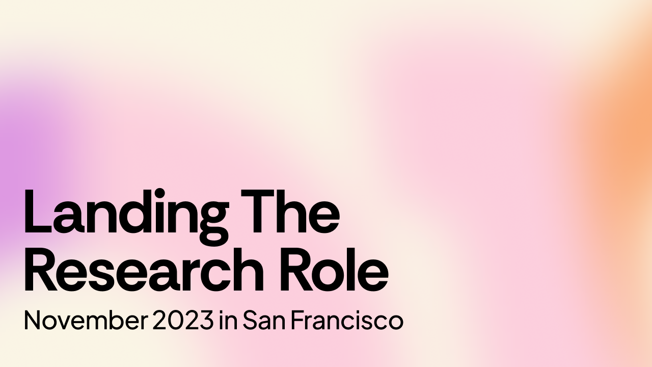 Event Landing The Research Role